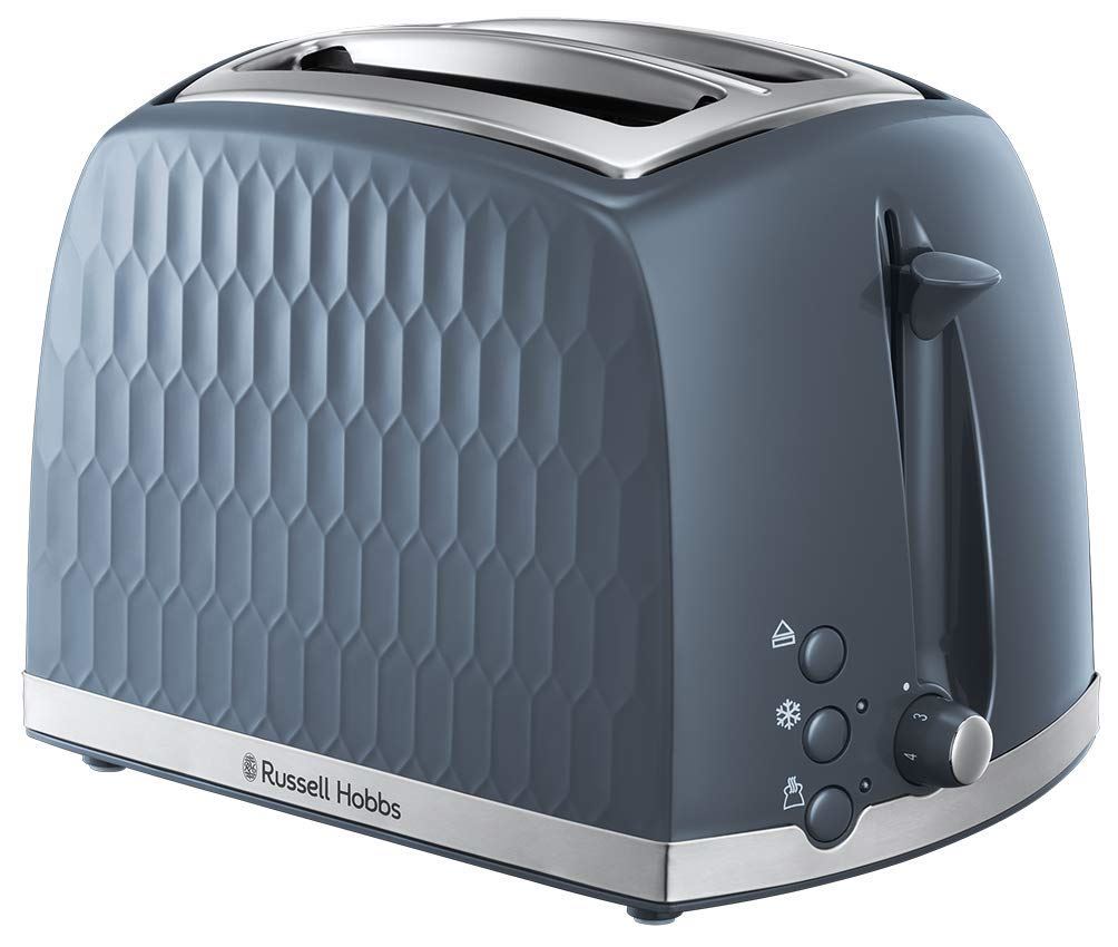 Russell Hobbs Grey Contemporary Honeycomb Design 2 Slice Toaster