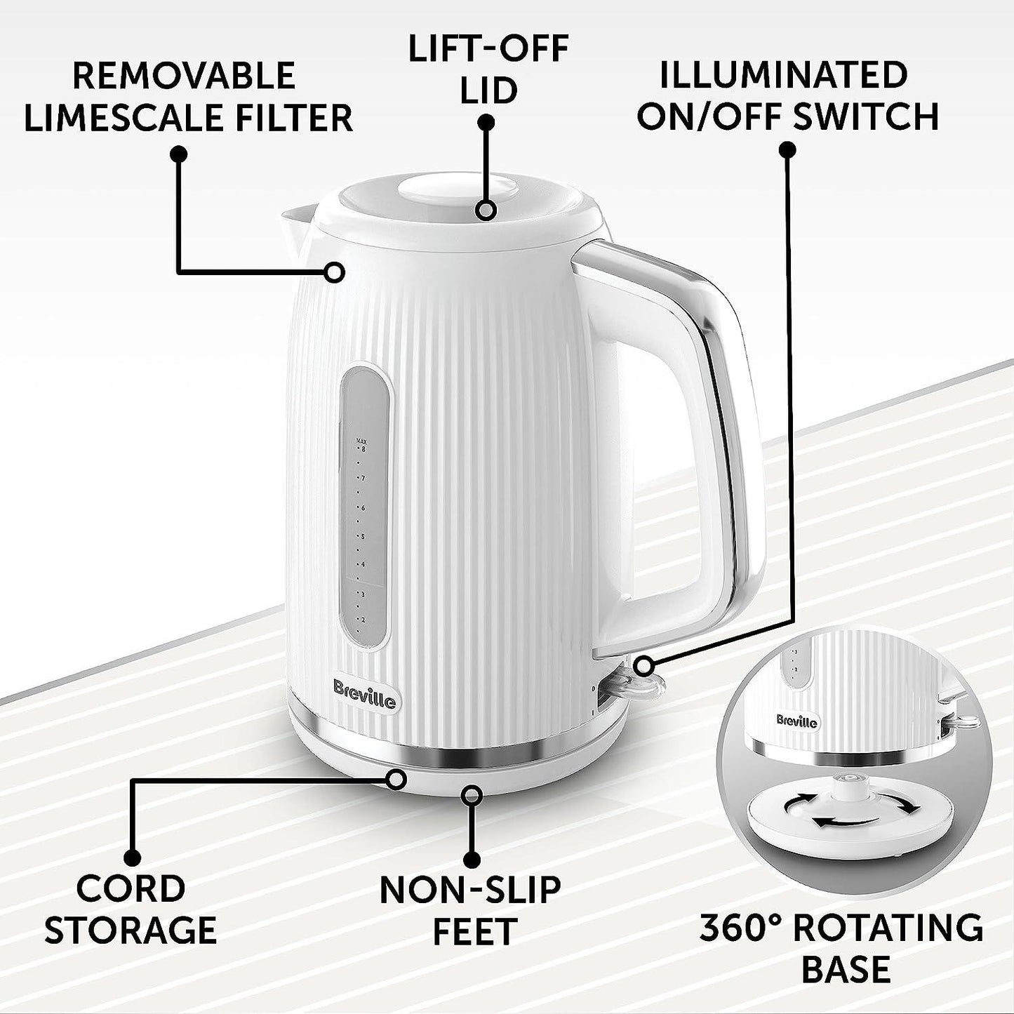 Breville Bold White & Chrome 1.7L Kettle