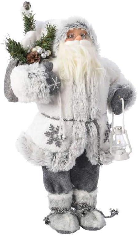 Kaemingk Decoris 45cm Grey Winter Snowflake Santa