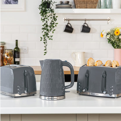 Russell Hobbs Grey Contemporary Honeycomb Design 2 Slice Toaster