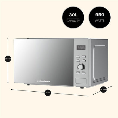 Hamilton Beach 30L Silver Family Microwave
