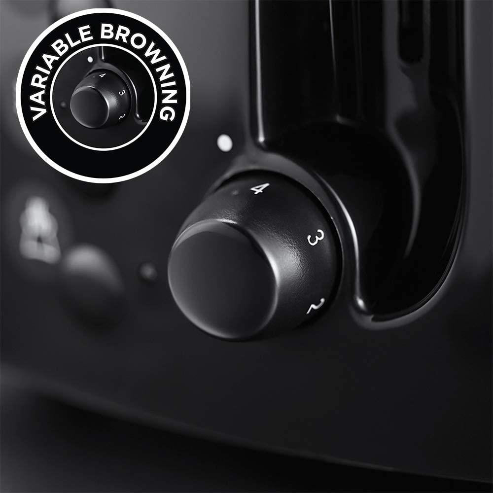 Russell Hobbs Textures Black 2 Slice Toaster