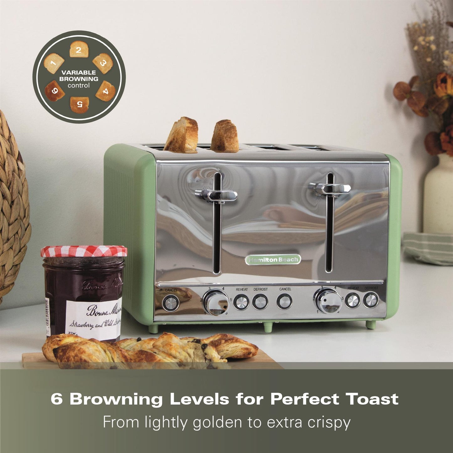 Hamilton Beach Harmony 4 Slice Toaster Matcha