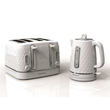 Hamilton Beach Diamond Kettle & Toaster Set White
