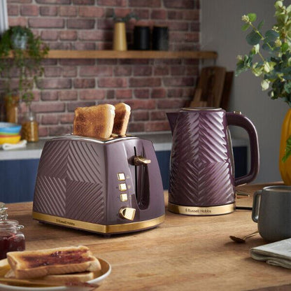 Russell Hobbs Groove 2-Slice Toaster Mulberry