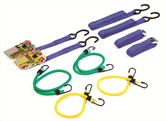 Streetwize 8 piece Tie Down Kit with Bungee Cords