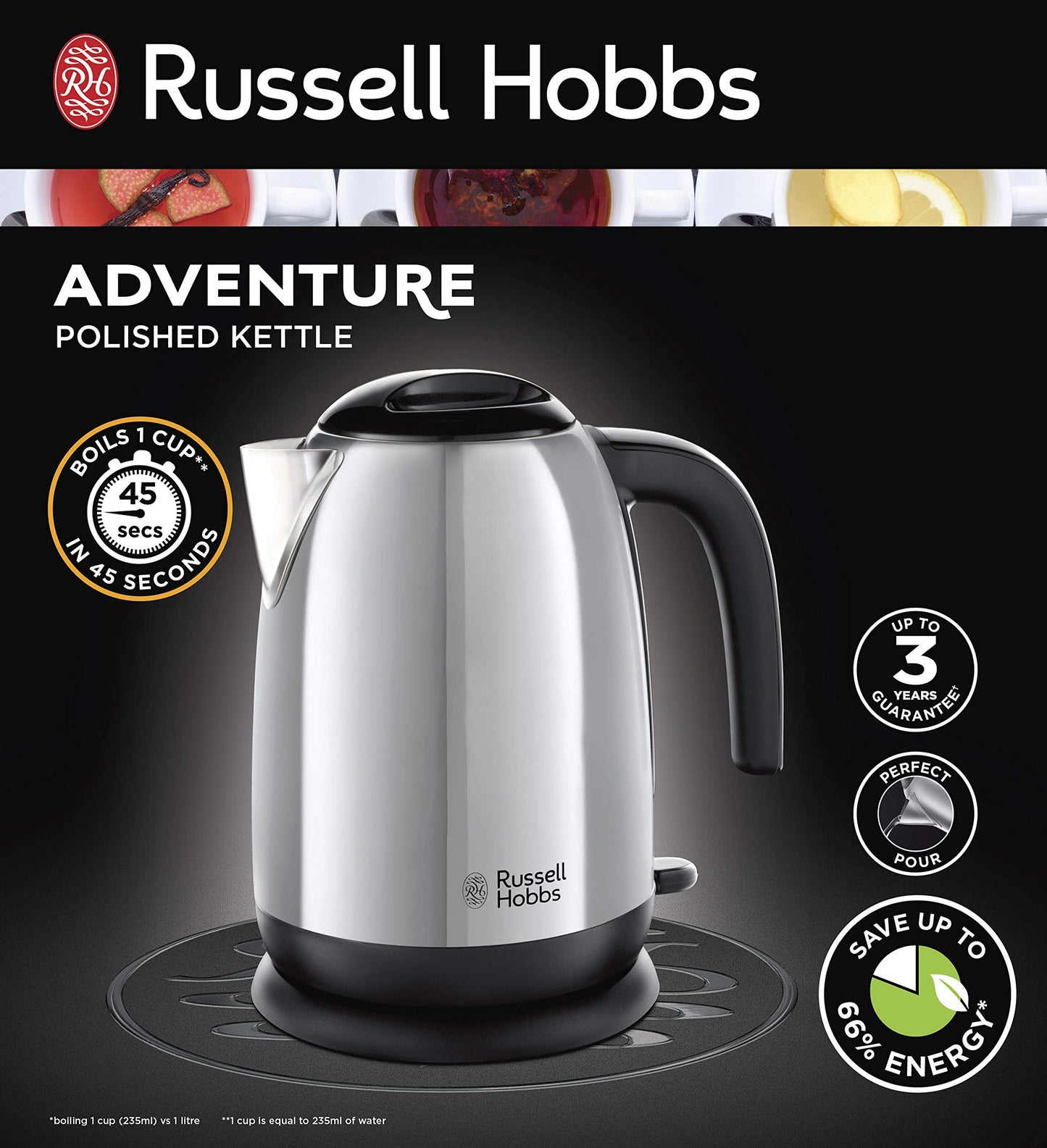 Russell Hobbs Adventure Polished Stainless Steel Kettle