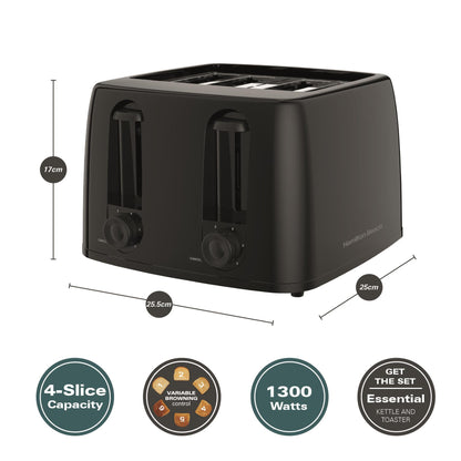 Hamilton Beach Essentials 4 Slice Toaster Black