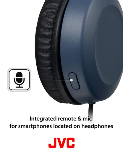 JVC Slate Blue Wired Over-Ear Headband Headphones