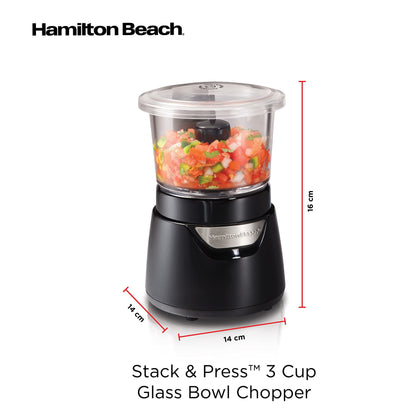 Hamilton Beach 700ml Stack & Press Glass Bowl Chopper