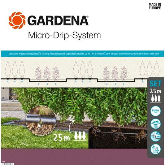 GARDENA 25m Micro-Drip Irrigation Hedge and Bush Set
