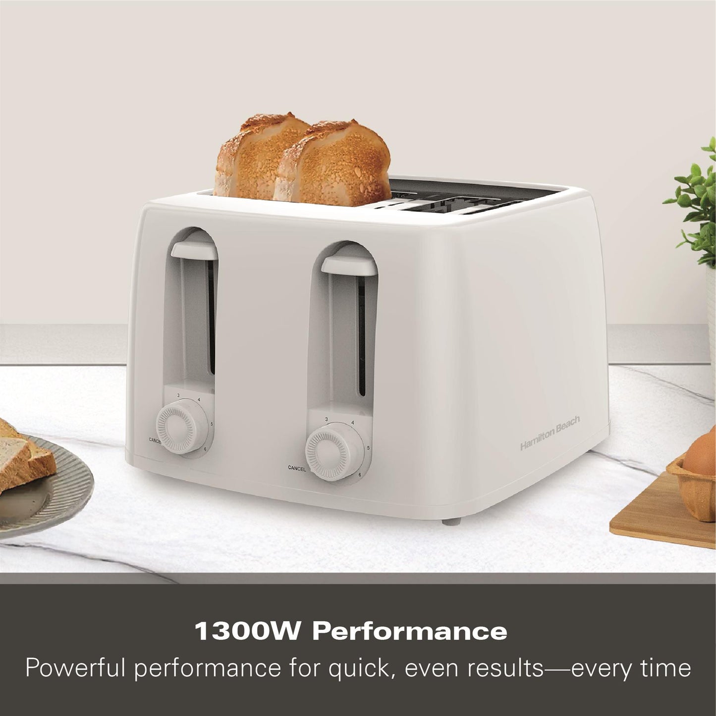 Hamilton Beach Essentials 4 Slice Toaster White
