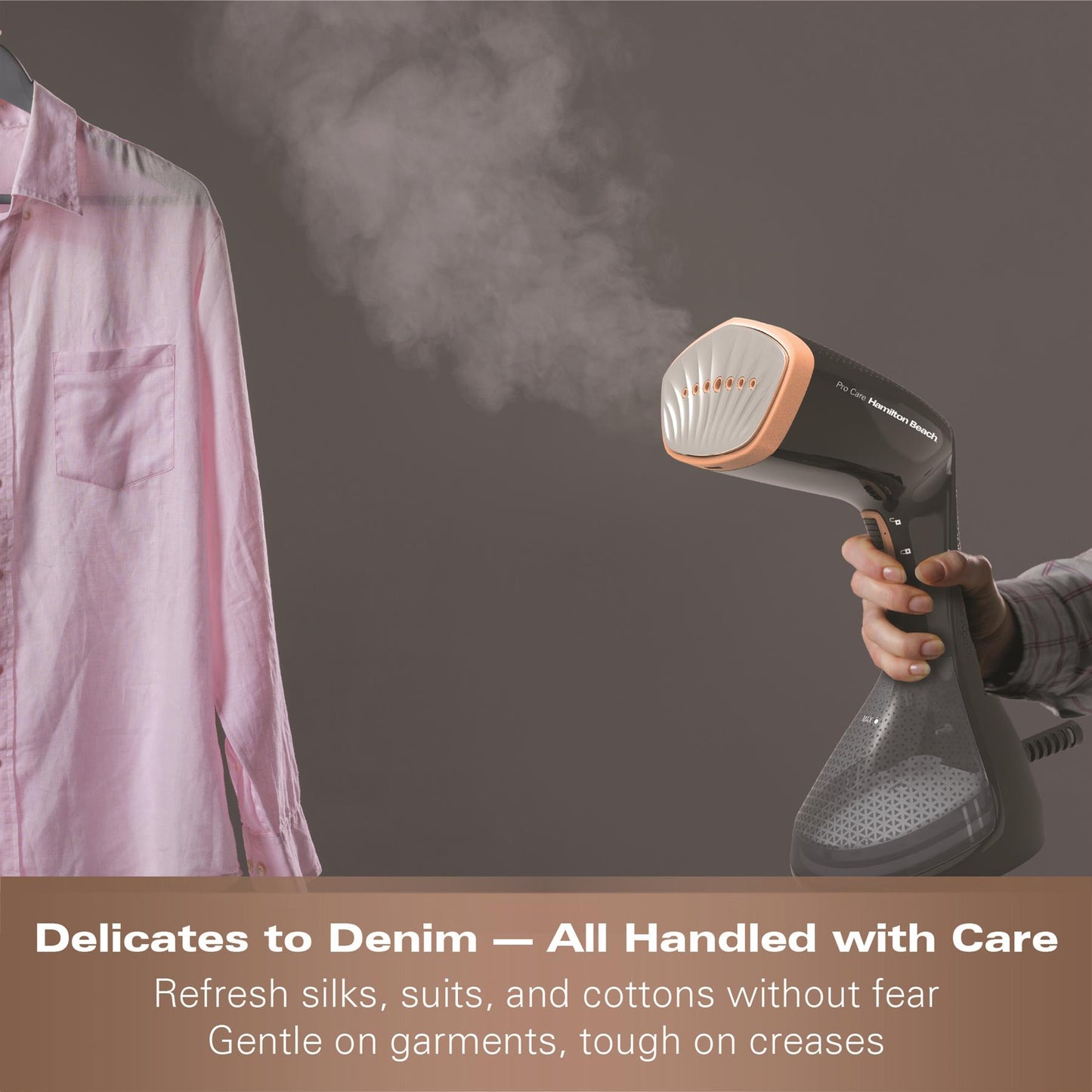 Hamilton Beach ProCare Handheld Garment Steamer - Black & Bronze