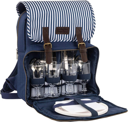 Navigate Three Rivers Navy & White 4 Person Backpack