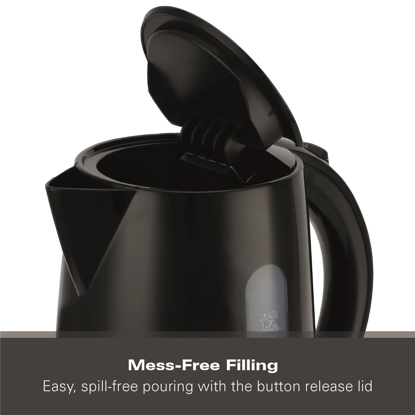 Hamilton Beach Essentials 1.7L Rapid Boil Kettle Black