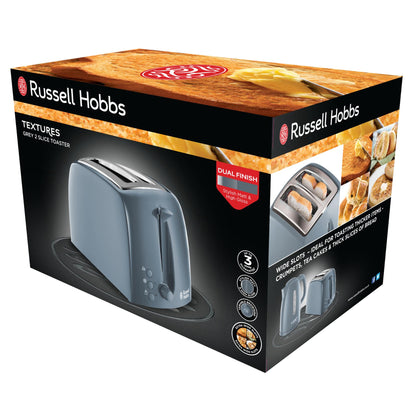 Russell Hobbs Textures Grey 2 Slice Toaster