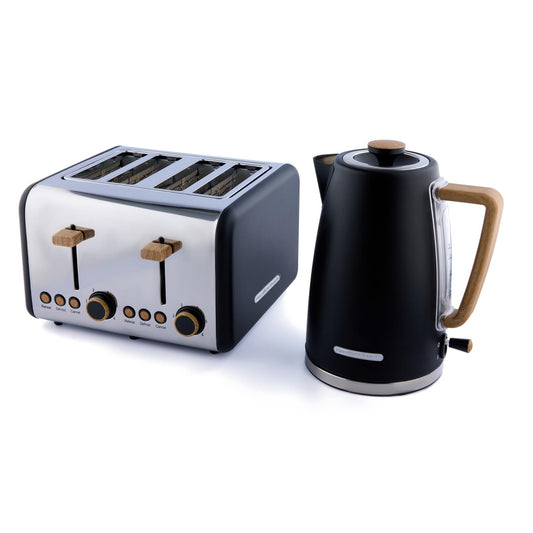 Hamilton Beach Scandi Kettle & Toaster Set - Black