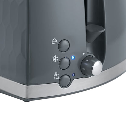 Russell Hobbs Grey Contemporary Honeycomb Design 2 Slice Toaster