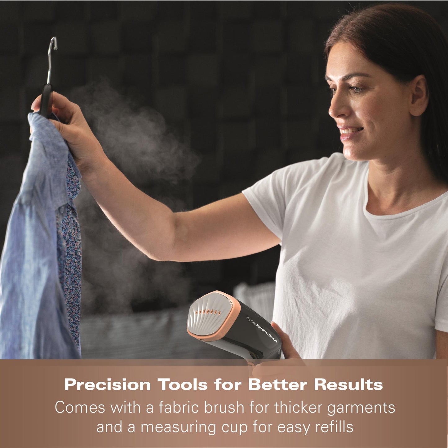 Hamilton Beach ProCare Handheld Garment Steamer - Black & Bronze